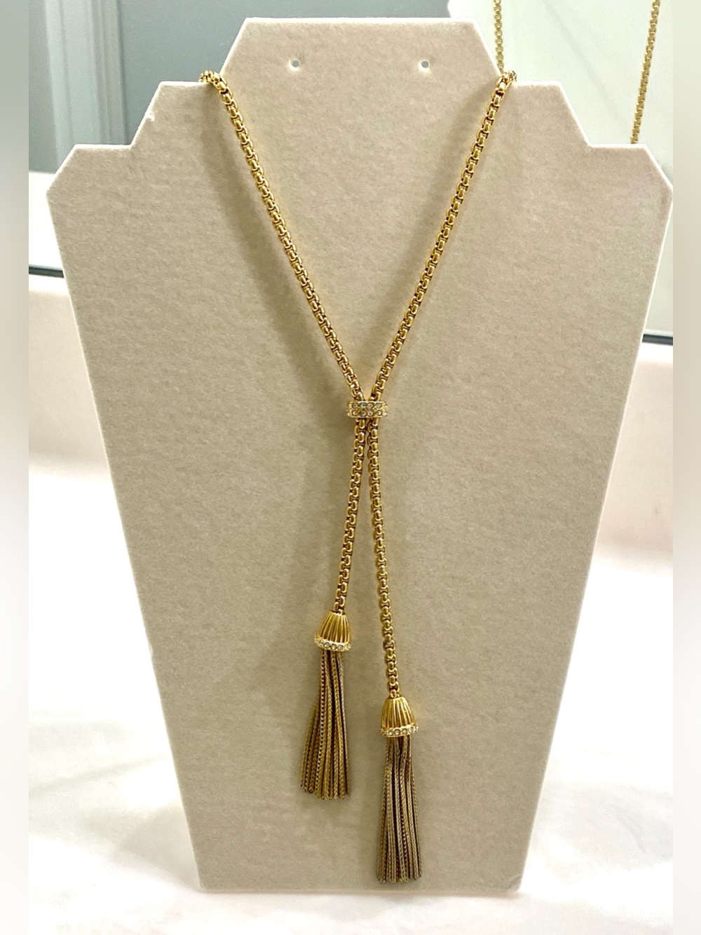 J. Crew Gold Dual-Tassel Lariat Necklace